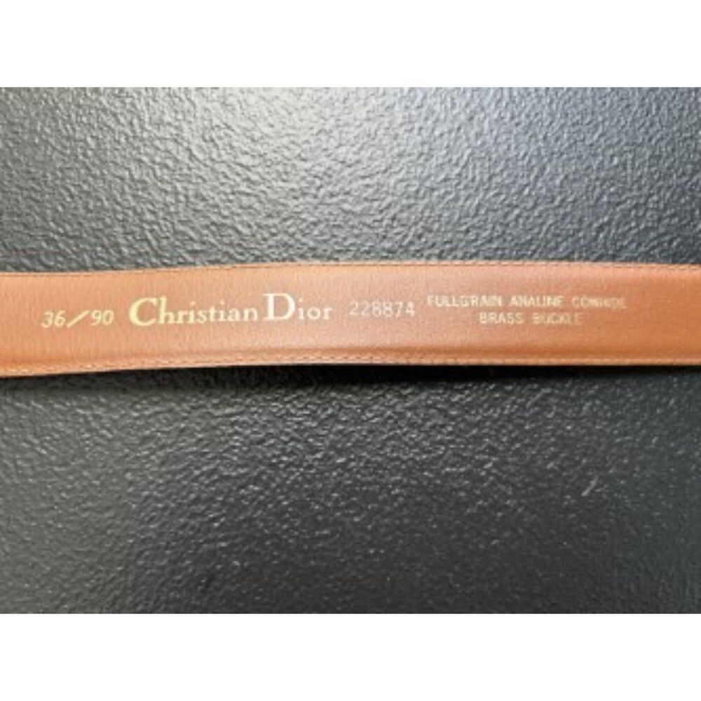 Christian Dior Vintage Black Leather Belt - Size 36 - Picture 2 of 9